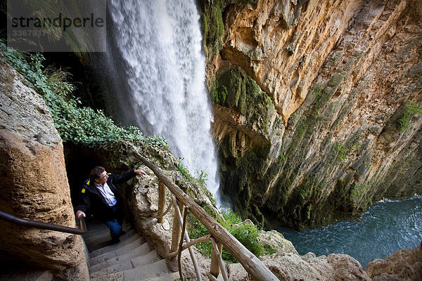 Spanien  Region Aragon  Provinz Saragossa  Monasterio de Piedra natürliche ParkCola de Caballo Wasserfall