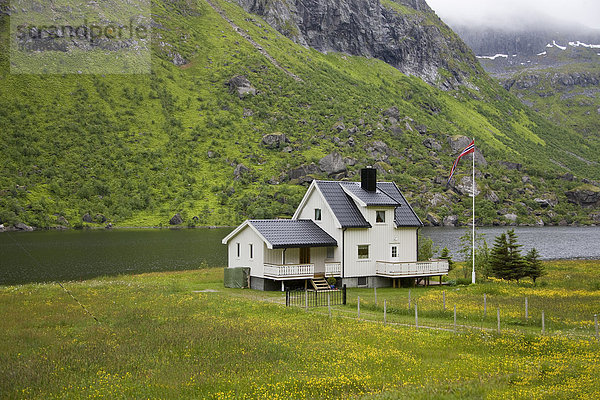 Wasser Urlaub Reise Norwegen Insel Lofoten Skandinavien Tourismus