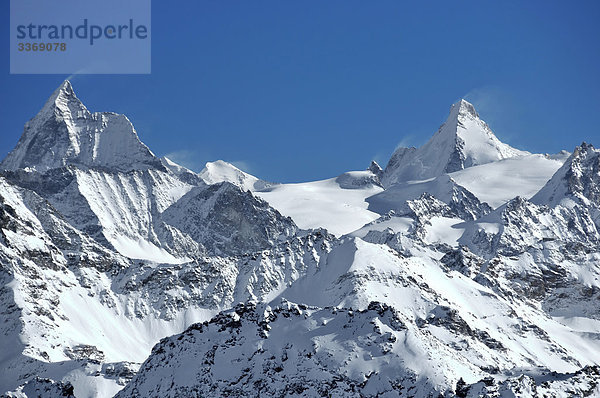 Schweiz  Wallis  Winter  Gebirge  Landschaft  Rock  Klippe  Alpen  Punkte  Spitzen  alpine  Matterhorn  Cervin  Dent Hérens