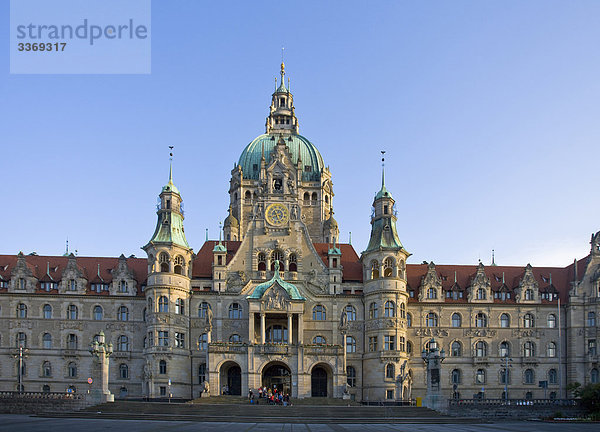 Deutschland  Niedersachsen  Hannover  neue Rathaus  Gebäude  Bau  Fassade  Reisen  Tourismus  Ferien  Urlaub