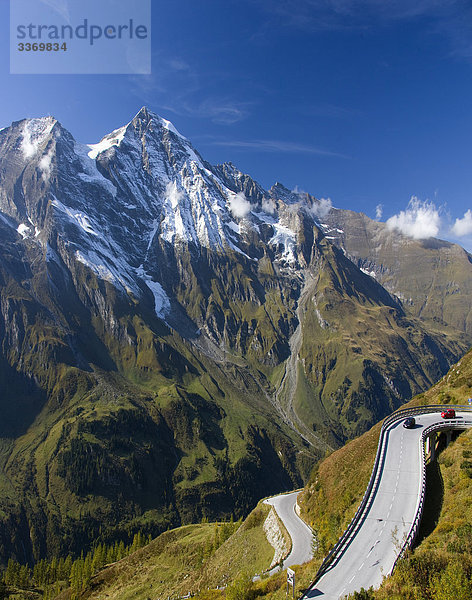 Österreich  Großglockner Pass  Gebirgspass  Alpen  Sepentines  obere Tauern  Berge  Urlaub  Reisen