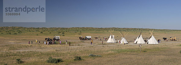 Panorama  Custer's Last Stand  Wild West  Reenactment  keine Modellfreigabe  Hardin  Montana  USA
