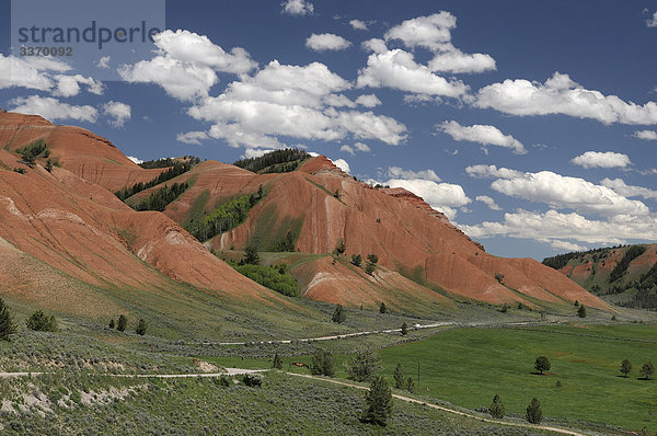Red Hills mit Gros Ventre Road  Grand Teton National Park  Wyoming  USA