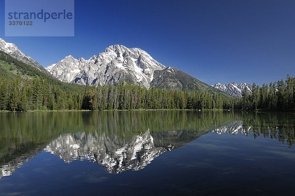 Leigh See und Mount Moran  Mountain Teton Range  Grand Teton National Park  Wyoming  USA