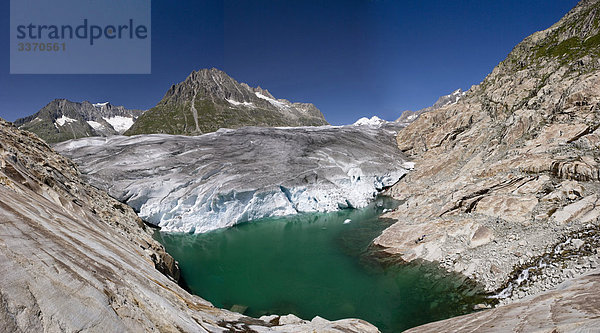 Felsbrocken Landschaftlich schön landschaftlich reizvoll Berg Steilküste Eis Natur Gletscher Moräne Bergsee schweizerisch Schweiz Kanton Wallis