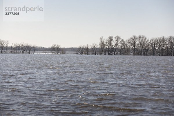 Machen Sie Feld aussehen wie ein See  ländlichen Manitoba  Fluten von Red River