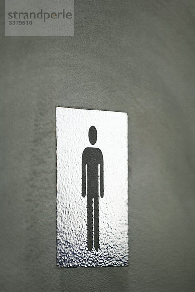 Schild auf Herrentoilettentür