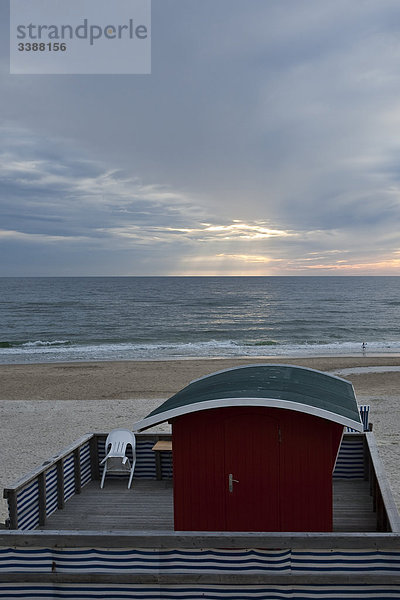 Hütte am Strand von Kampen  Sylt  Deutschland  Erhöhte Ansicht