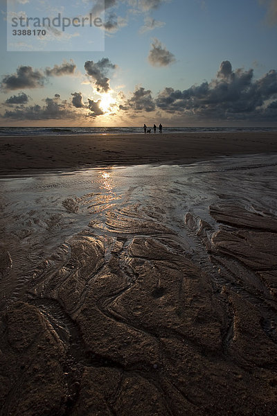 Nordseeküste bei Sonnenuntergang  Rantum  Sylt  Deutschland