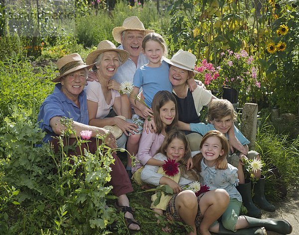 Ein Gruppenporträt im Garten