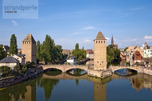 Ponts Couverts über der Ill  Straßburg  Frankreich  Erhöhte Ansicht