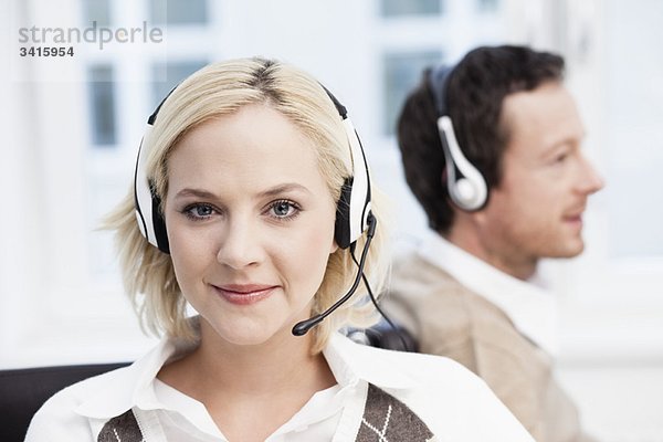 Weibliches Call Center Agent Portrait