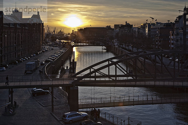 Speicherstadt  Hafen und Zollkanal  Hamburg  Deutschland  Europa