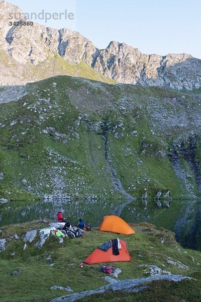 Rumänien  Karpaten  Mountainbiker Camping