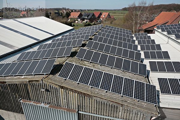 Deutschland  Nordrhein-Westfalen  Coesfeld  Solarzellen auf Solaranlage