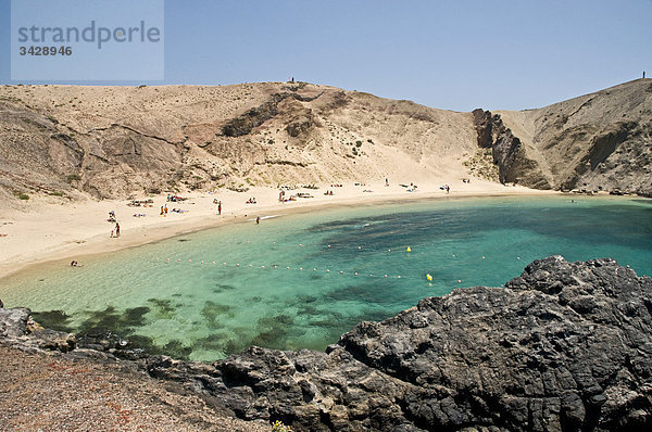 Playas de Papagayo  Lanzarote  Spanien  Erhöhte Ansicht