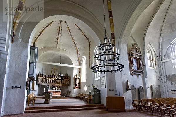 Innenansicht der St. Johannis Kirche  Nieblum  Föhr  Schleswig-Holstein  Deutschland