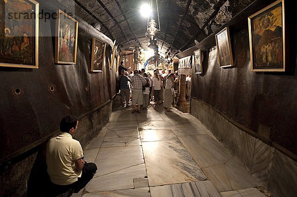 Israel  Westjordanland  Bethleem  Innere der Kirche von der Geburt  Jesus Geburtsort