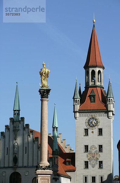 Mariensäule vor dem Alten Rathaus  München  Deutschland