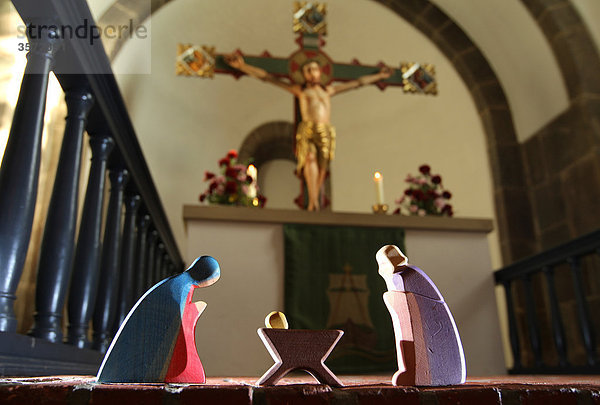 Krippenfiguren  St. Marien-Kirche  Sörup  Schleswig-Holstein  Deutschland  Europa