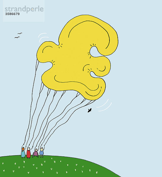 Großes Pfundsymbol an Luftballon