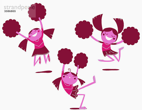 Cheerleader mit Pompons