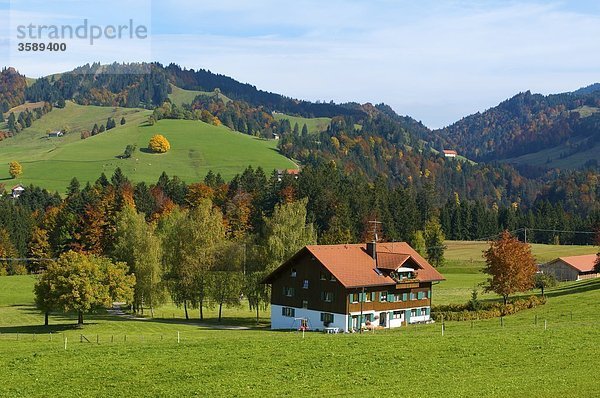 Bauernhof bei Oberstaufen  Bayern  Deutschland  Europa