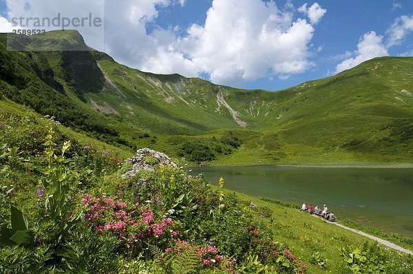 Schlappoltsee und Fellhorn  Allgäuer Alpen  Bayern  Deutschland  Europa