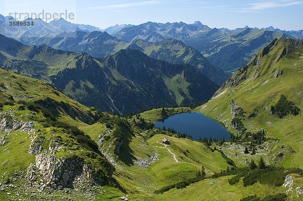 Seealpsee  Nebelhorn  Allgäuer Alpen  Bayern  Deutschland  Europa