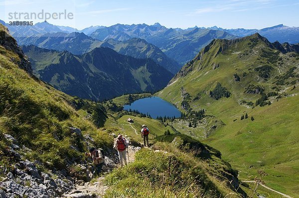 Seealpsee  Nebelhorn  Allgäuer Alpen  Bayern  Deutschland  Europa