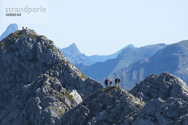 Hindelanger Klettersteig  Nebelhorn  Allgäuer Alpen  Bayern  Deutschland  Europa