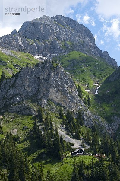 Köllenspitze und Tannheimer Hütte  Tannheimer Berge  Tirol  Österreich  Europa