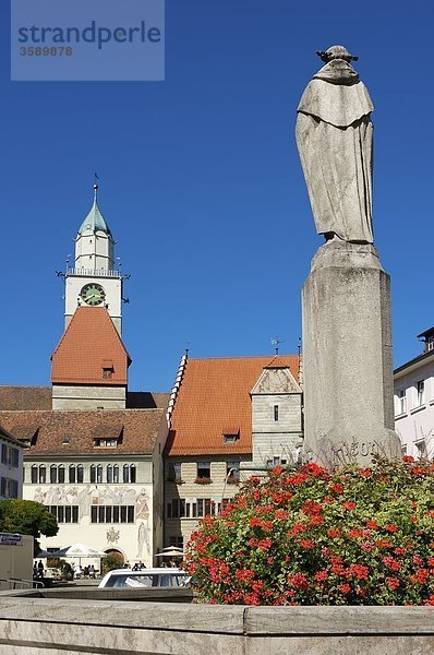 Münster St.Nikolaus und Rathaus  Überlingen  Baden-Württemberg  Deutschland  Europa