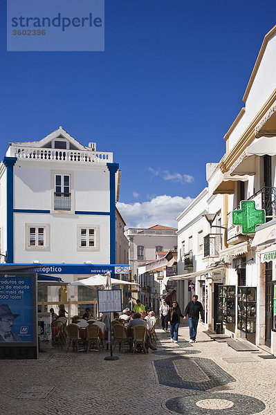 Fußgängerzone in der Altstadt  Lagos  Algarve  Portugal