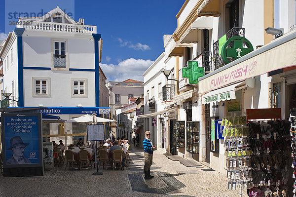 Fußgängerzone in der Altstadt  Lagos  Algarve  Portugal