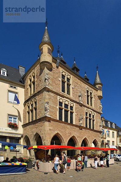 Market square with court house Denzelt in Echternach  Luxembourg