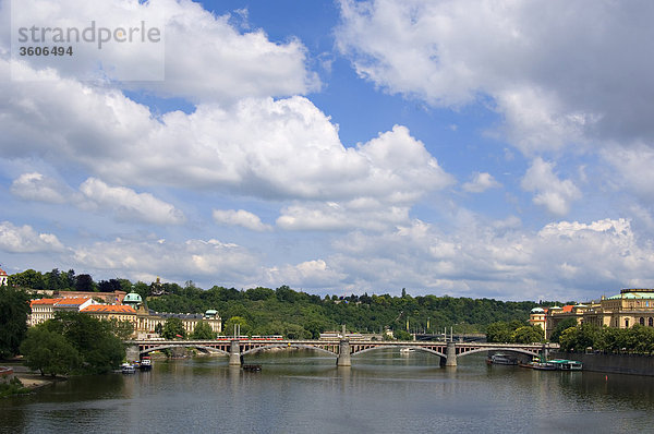 Manesuv Bridge above the River Vltava  Prague  Czech Republic