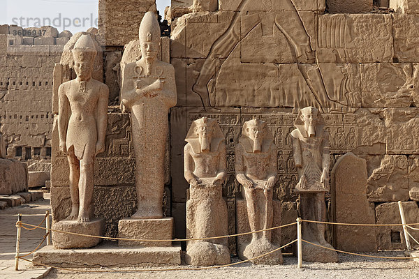 Statuen  Tempel von Karnak  Karnak  Ägypten  Afrika