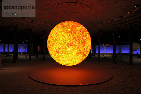 Darstellung der Sonne in der Ausstellung Sternstunden im Gasometer Oberhausen  Deutschland