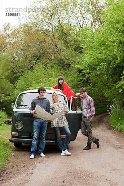Kleintransporter Freundschaft Landkarte Karte camping Lieferwagen