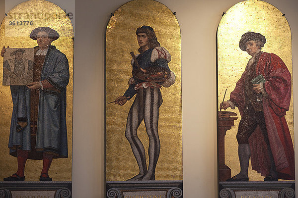 England  London  Victoria and Albert Museum  Mosaic Porträts von berühmten Künstlern aus der Serie Kensington Valhalla