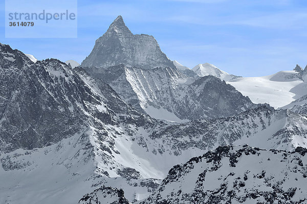 Das Matterhorn mit dem Tete blanched'herens und Monte Rosa