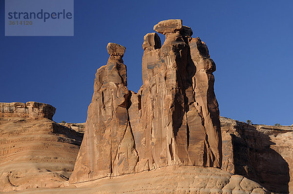 Drei Klatsch  Arches Nationalpark  in der Nähe von Moab  Utah  USA