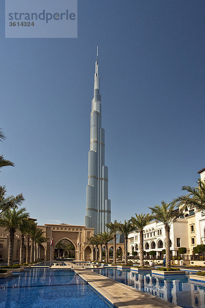 Skyline Skylines Sehenswürdigkeit Vereinigte Arabische Emirate VAE Wohnhaus Reise Architektur hoch oben Wohngebiet Naher Osten Dubai modern