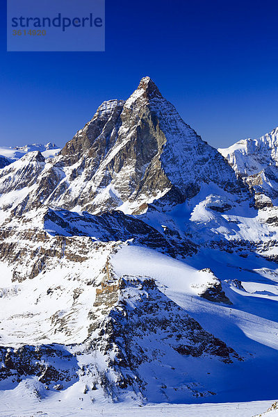 Alpen  Aussicht Klein Matterhorn  Matterhorn - 4478 m  Wallis  Schweiz