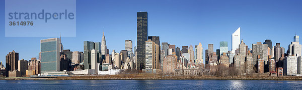 USA  USA  New York  Stadt  Wohnblocks  Hochhäuser  Gebäude  Konstruktionen  Manhattan  Midtown  Uno  United Nation-Building  East River