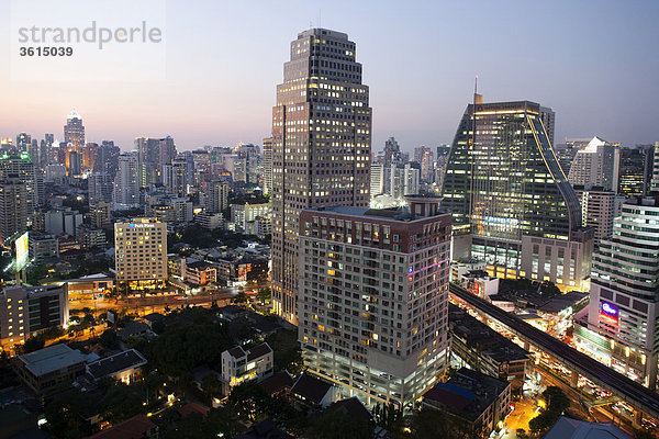 Thailand  Bangkok  Silom Bereich Skyline