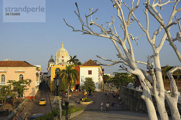 Kirche San Pedro Claver  Altstadt  kolonialen Quartal  Cartagena  Kolumbien Bolivar  Südamerika