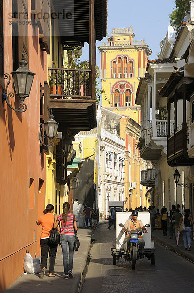 Altstadt  kolonialen Quartal  Cartagena  Kolumbien Bolivar  Südamerika