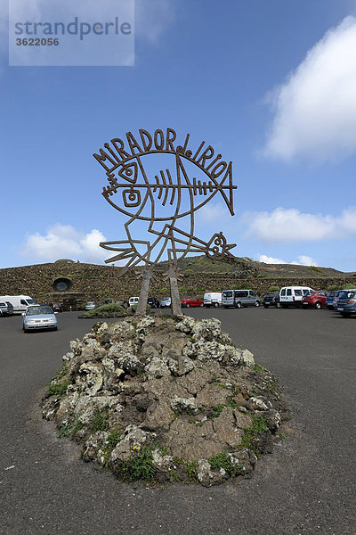 Parkplatz des Mirador del Rio  Lanzarote  Kanarische Inseln  Spanien  Europa